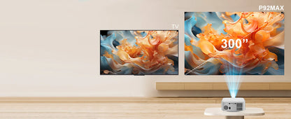 Salange P92MAX Android13 Smart Projector Netflix Officially Licensed HD 1080P BT5.2 WiFi 12000L Elec Focus Auto Keyston 4K Movie