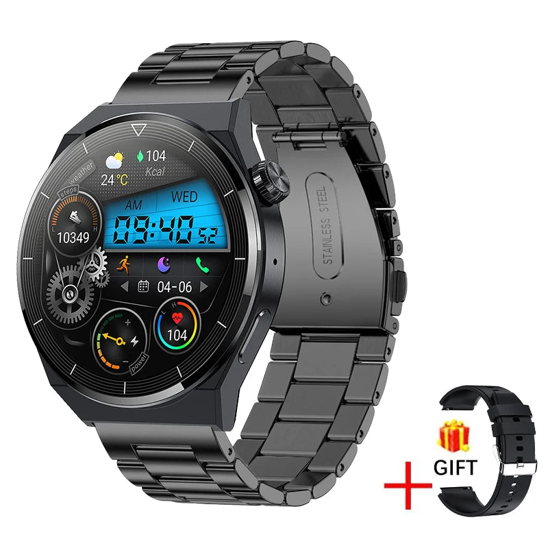 LIGE NFC Smart Watch Men AMOLED HD Screen Wireless Charging Heart Rate Bluetooth Voice Assistant Sports Watches Men Smartwatch