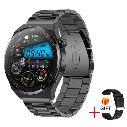 LIGE NFC Smart Watch Men AMOLED HD Screen Wireless Charging Heart Rate Bluetooth Voice Assistant Sports Watches Men Smartwatch