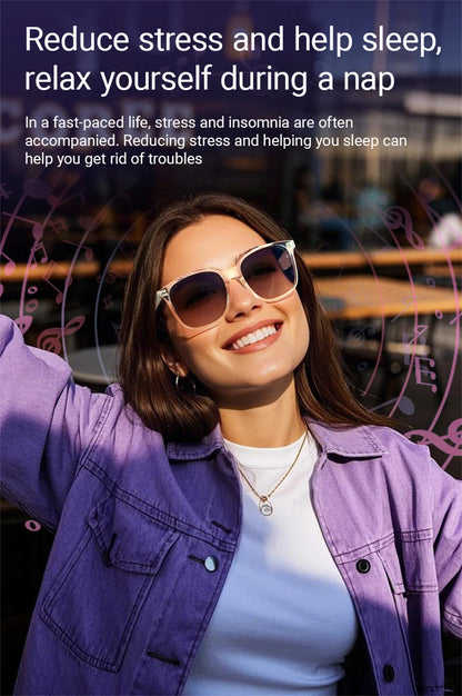 LIGE New Smart Glasses Women Men AI Intelligent Translation 100 Language UV Protection Sunglasses Driving Wireless Music Eyewear
