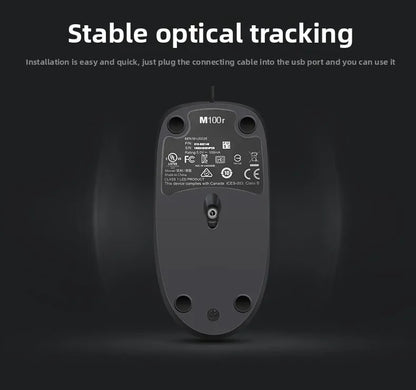 Logitech M100 Wired Mouse Ergonomic Design Comfortable Grip General Purpose for Home Business Office Everyday Use