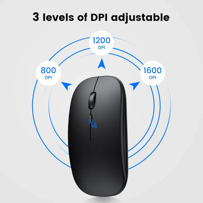 Wireless Mouse Bluetooth-Compatible Gaming Mouse (Dual Mode:BT+2.4Ghz) Ergonomic Rechargeable Mice for PC/Laptop/Macbook  ﻿