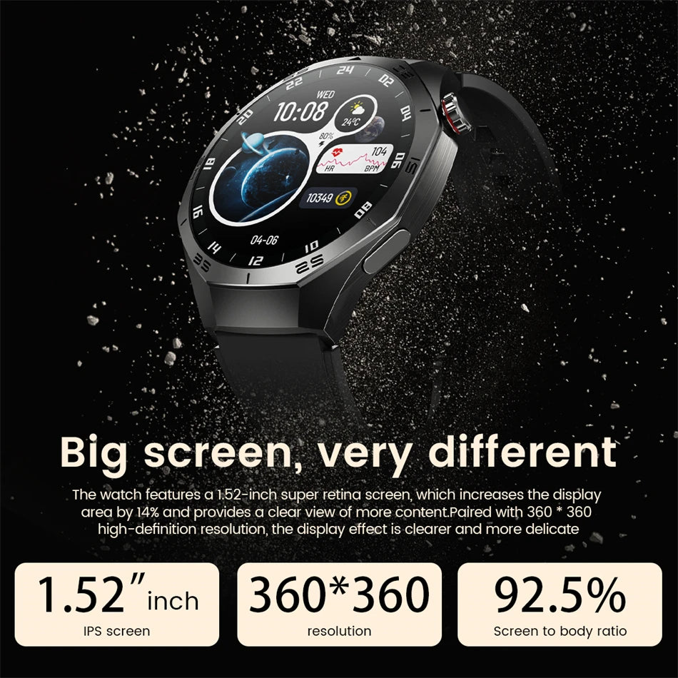 New GT5 Pro Sport Smart Watch Men HD AMOLED Screen GPS Motion Trajectory Heart Rate Bluetooth Call 1.52" NFC SmartWatch IP68+box