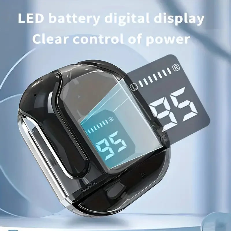 In-ear wireless earphones for gaming, sports, outdoor activities, leisure, and sleep, featuring an LED digital display, ideal fo