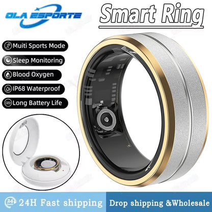 New Ceramic Smart Ring 2025 Men Women Gesture Swing Take Photos Heart Rate Blood Oxygen 5ATM Waterproof Multi-sport Mode Rings