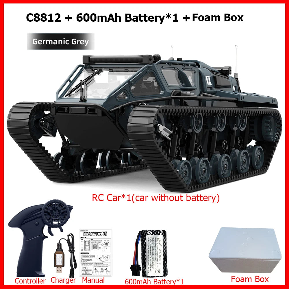 JJRC C8812 / C8812 MAX RC Car Full Scale Tracked Tank Simulation 2.4G Remote Control Car Drift LED Light Off-Road RC Toy As Gift