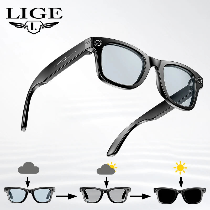 Smart Glasses 8 Million Pixels Recording Videos AI Photo Recognition Answer Translation 270mAh IP65 Waterproof Bluetooth Glasses
