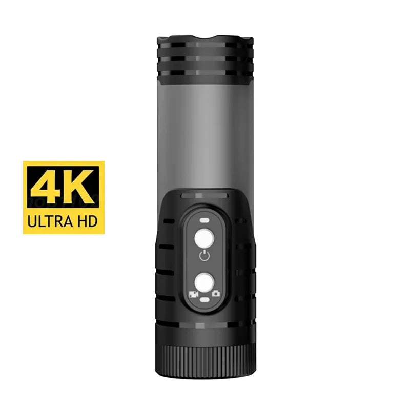 4K Mini Sport DV Action Sport Camera Flashlight Helmet Full HD 1080P Video Ideal Bodycam for Bike, Cycle, Motorcycle Camcorder