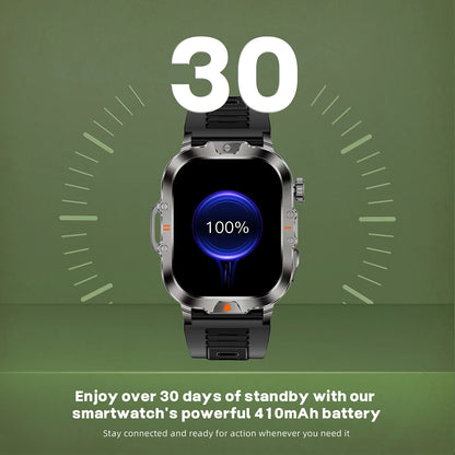 LED Flashlight Smart Watch 2.01" Bluetooth Call Voice Assistant Multi Sports Modes Health Monitoring Smartwatch For Men Women