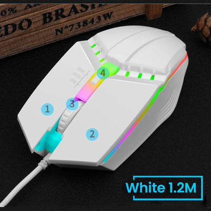 Elough Mute Wired Mouse USB Wired Gaming Mouse For Desktop PC Laptop Computer Home Office RGB LED Luminous Backlit Mouse Game