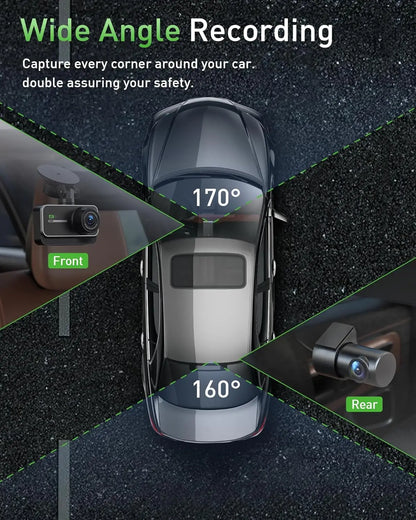 Dash Cam for Cars Car Camera Dash Cam 4K WIFI Camera for Car Front and Rear Dash Camera Wifi Dashcam Vehicle Black Box