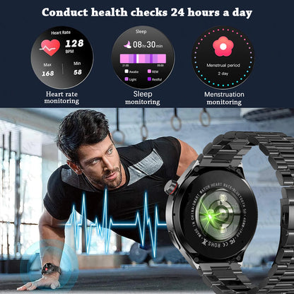 2025 New Fashion Ladies Smart Watch Full Screen Touch Health Monitoring Waterproof Blue Call Smartwatches Android IOS