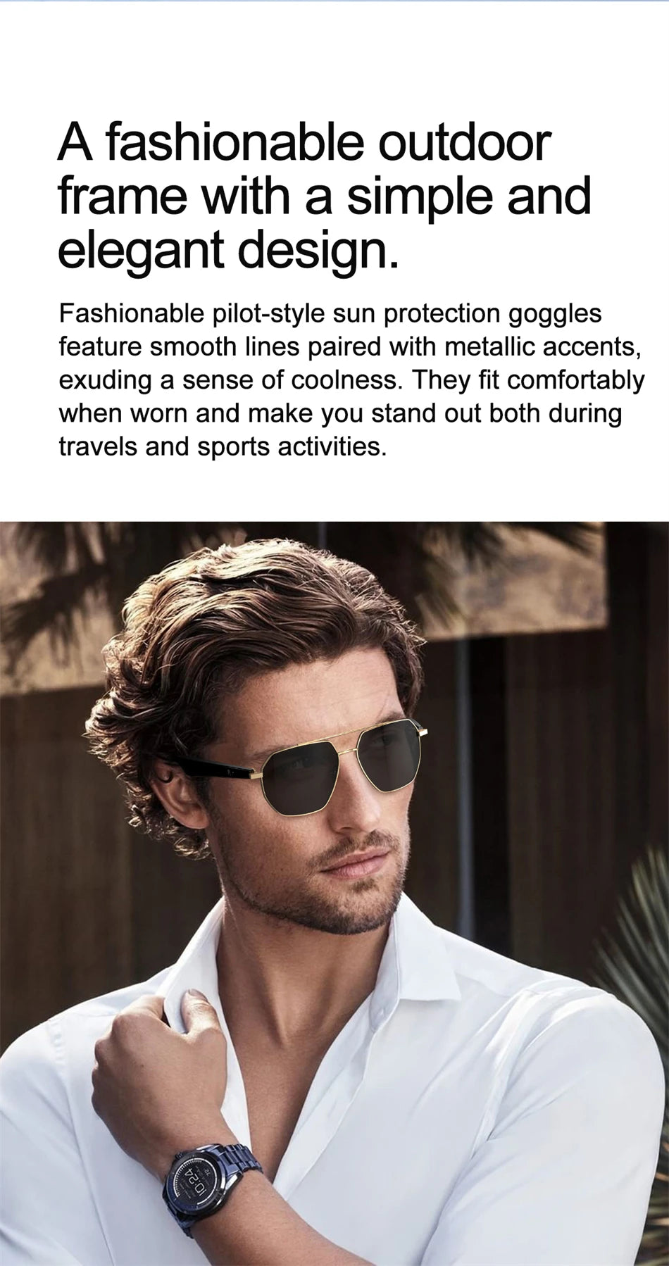 2025 New Smart Glasses Multiple Language Real-time Translation Wireless Call Music Play Sunglasses Waterproof Mens Smart Glasses