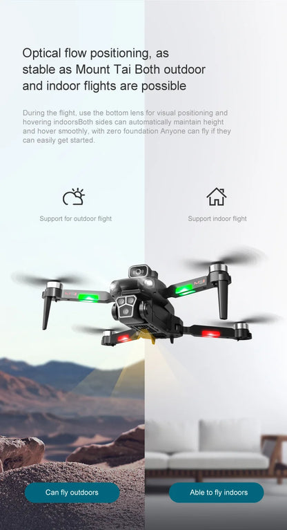 M1S Drone 4K Three Camera Brushless Motor Wide Angle Optical Flow Localization Four-way Obstacle Avoidance RC Quadcopter toys