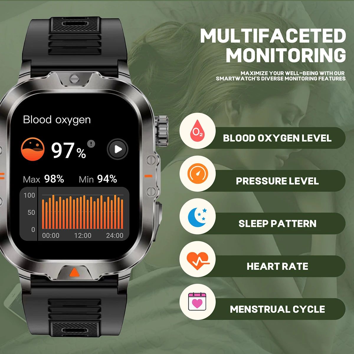 LED Flashlight Smart Watch 2.01" Bluetooth Call Voice Assistant Multi Sports Modes Health Monitoring Smartwatch For Men Women