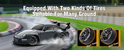 RC Cars 4WD 1:24 20KM/H Full Proportional High RC Drift Car Speed RC Car with LED Lights and Drifting Tires Racing Sport Toy Car