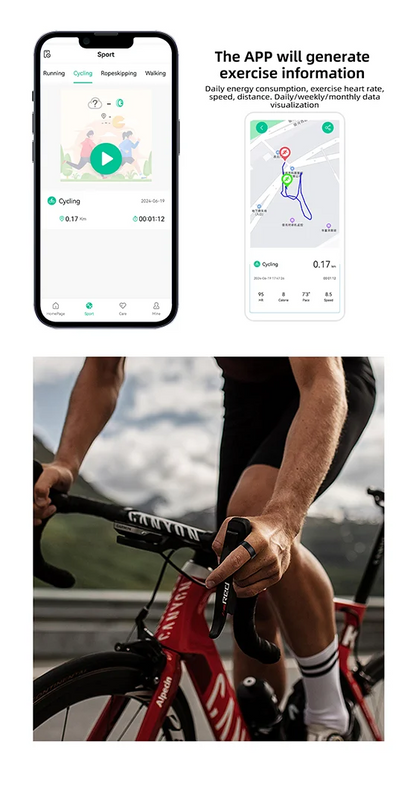 New for Xiaomi smart ring， equipped with healthmonitor， sleep monitor, men's and women's waterproof multifunctional sports ring