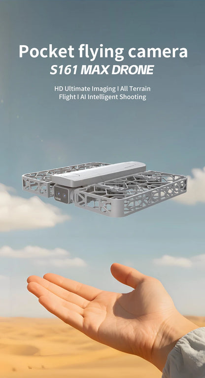 Original Mini Drone Flying Camera S161 RC Dron 8K HD Aerial Photography Pocket UAV with Screen Control Brushless Full Enclosure