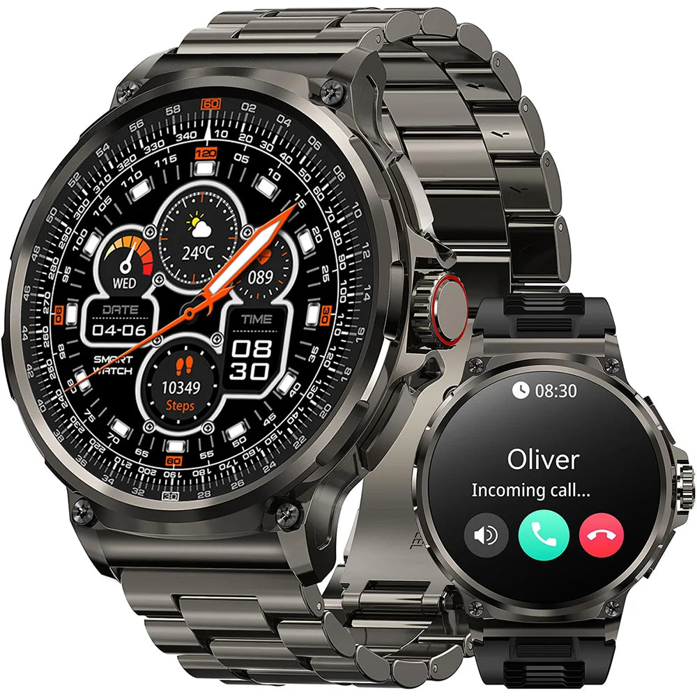 Smart Watch Men Fashion Sport Edition IP68Waterproof Fitness Tracker Man Classic Black Stainless Answer/Make Calls Smart Watches