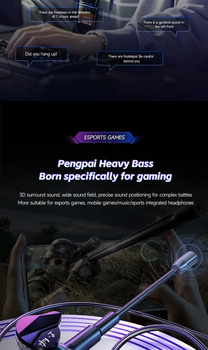 E-Sports Gaming Headset 7.1 Surround Sound Hifi Stereo Wired headphones 3.5mm/Type-C In-Ear dual Mic PUBG Gaming Earphone Earbud