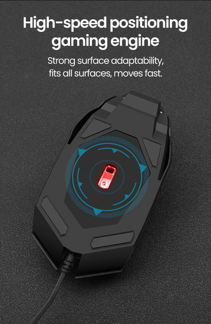Elough Mute Wired Mouse USB Wired Gaming Mouse For Desktop PC Laptop Computer Home Office RGB LED Luminous Backlit Mouse Game