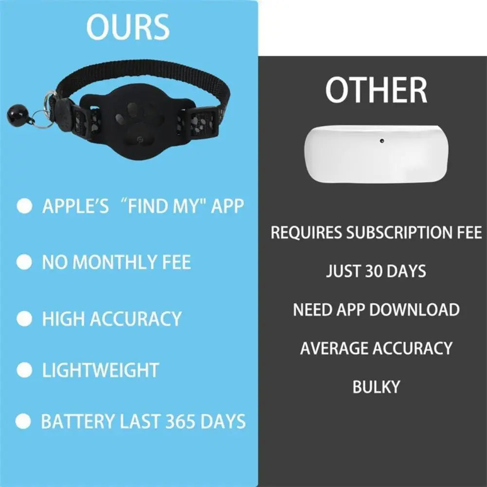  Pet Positioning Collar Waterproof Dog Cat GPS Animal Tracking Movement Alert Anti Lost Tracker Night Reflective Collar