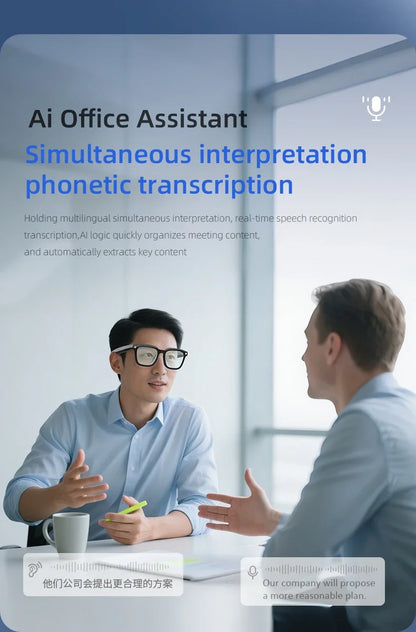 New Smart Glasses 500W HD Camera 1080P Video/Photo Record AI Translation Waterproof Bluetooth Call Smart Glasses Women Men