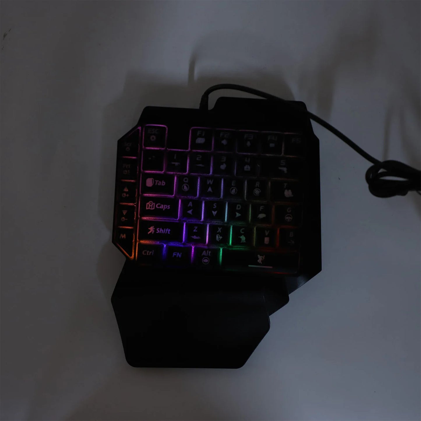 Mobile Game Combo Pack Bluetooth Connection Single Hand Keyboard Mouse Combo Responsive with Adjustable Phone Holder for Gaming