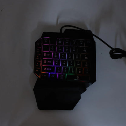 Mobile Game Combo Pack Bluetooth Connection Single Hand Keyboard Mouse Combo Responsive with Adjustable Phone Holder for Gaming