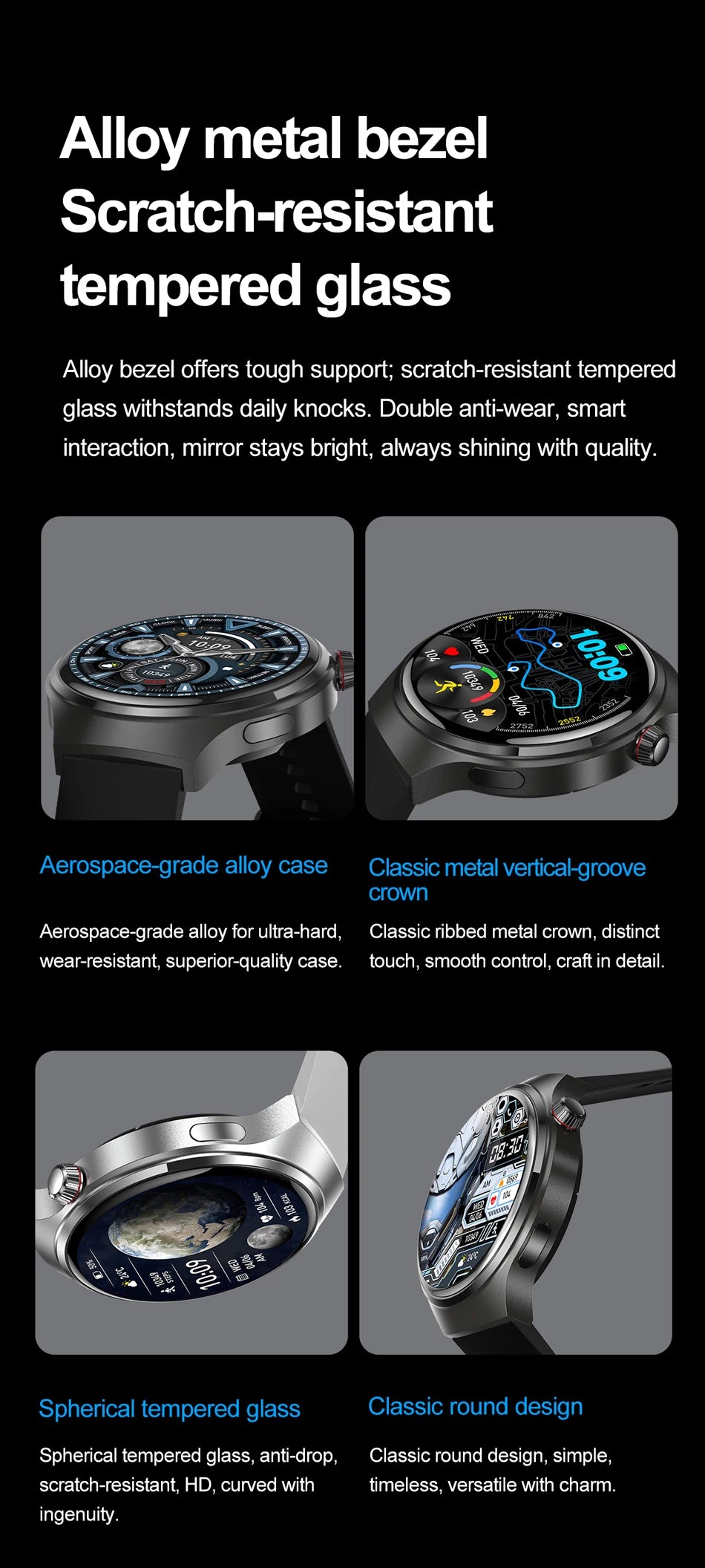 2025 New Fashion Ladies Smart Watch Full Screen Touch Health Monitoring Waterproof Blue Call Smartwatches Android IOS