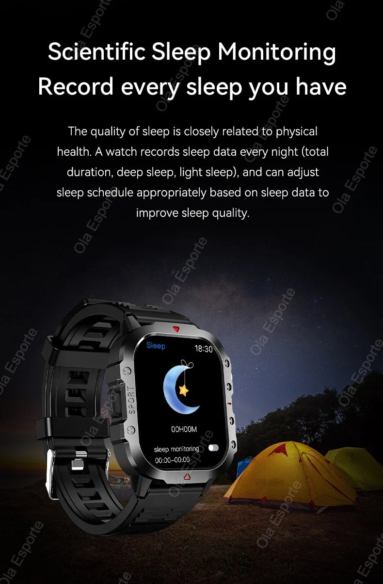 2025 New Military Smart Watch Men Outdoor 2.01" Al Voice Bluetooth Call Smartwatch Surprise Gift Outdoors For Android & IOS Male