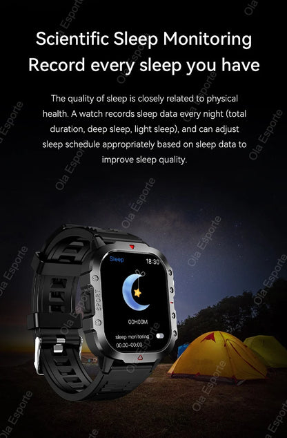 2025 New Military Smart Watch Men Outdoor 2.01" Al Voice Bluetooth Call Smartwatch Surprise Gift Outdoors For Android & IOS Male