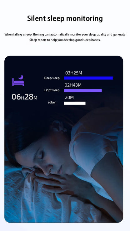Xiaomi MIJIA Smart Ring With Charging Case Health Monitor Sleep Distance Calories IP68&5ATM Waterproof Multi-sport Men Women NEW