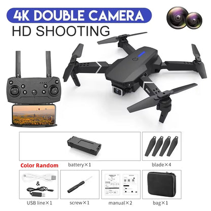 2025 New E88 Pro WIFI FPV Drone - 4K/1080P Dual Camera,Wide-Angle HD, Altitude Hold, Foldable Quadcopter, RC Helicopter Toy Gift