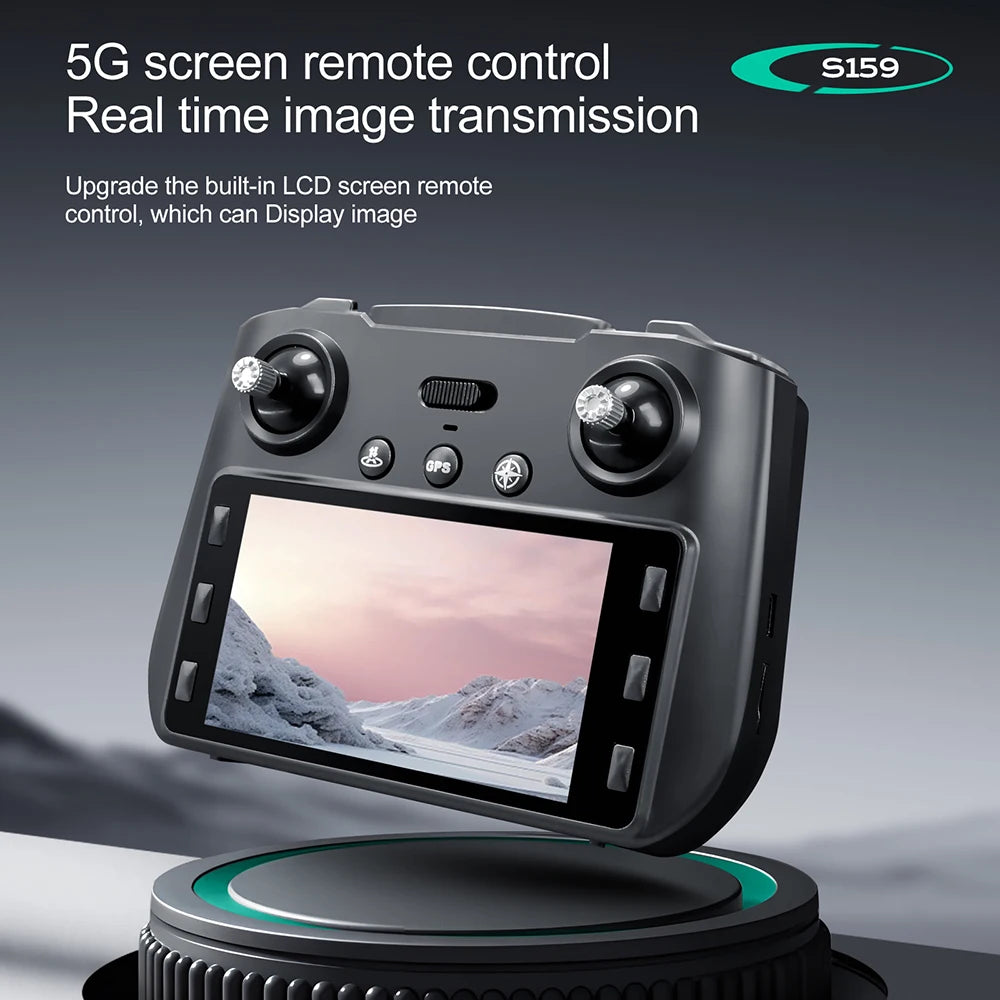S159 GPS Drone Professional 360° Obstacle Avoidance Brushless 8K HD Dual Camera With Screen 5G WIFI FPV Dron Foldable Quadcopter