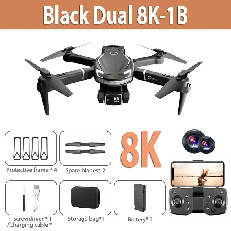 Original V88 Drone 8K Professional Aerial Dual-Camera Omnidirectional Obstacle Avoidance Mini Drone GPS Folding Quadcopter 10km