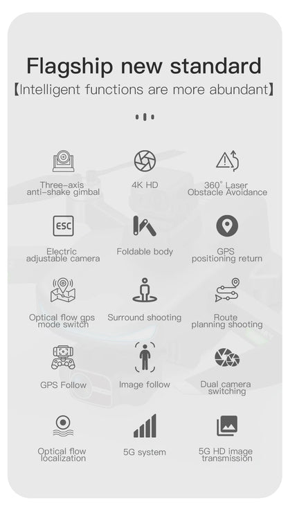 New N800 Pro2 GPS Drone Professional 8K HD Camera With Obstacle Avoidance 3-Axis Gimbal Brushless 5G WIFI FPV RC Dron Quadcopter