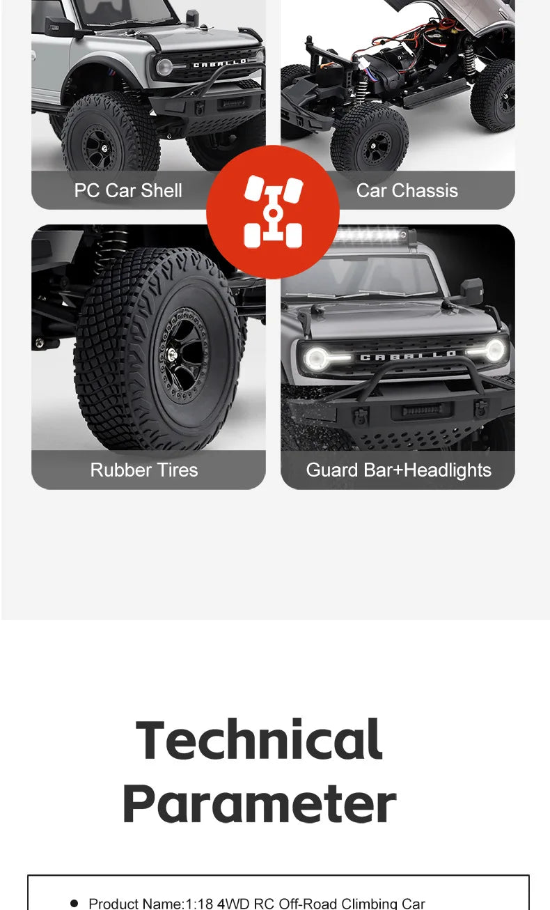 Wltoys New 1:18 Electric Four-Wheel Drive Climbing Car Remote Control Horse Model Toy For Children RC Car Toy