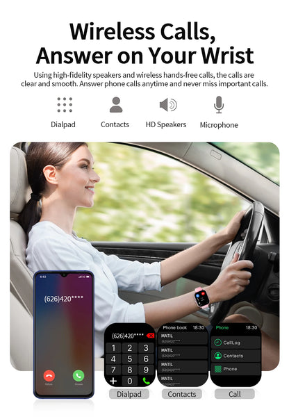 2025 New Smartwatch 1.83‘‘HD Screen with Wireless Call Sport Fitness Tracker Music Control Sedentary Reminder for Men Women Gift