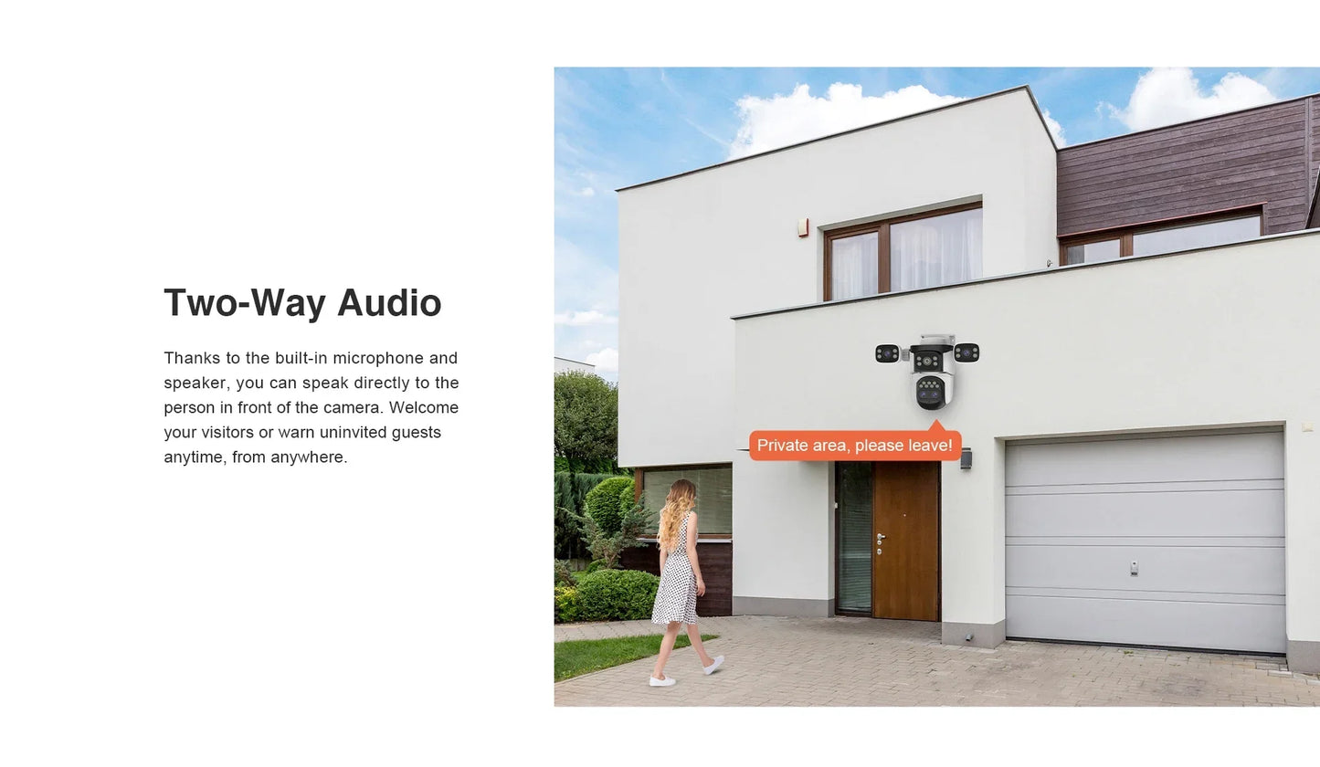 Four Lens WiFi Security Camera 20MP Four Screens Outdoor 10X Optical Zoom Human Auto Tracking Waterproof Multi-Camera System