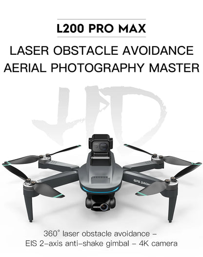 8K Professional Drone Dual Camera Obstacle Avoidance Flyer 2 Axis Gimbal Brushless Helicopter GPS RC Toys New L200 PRO MAX