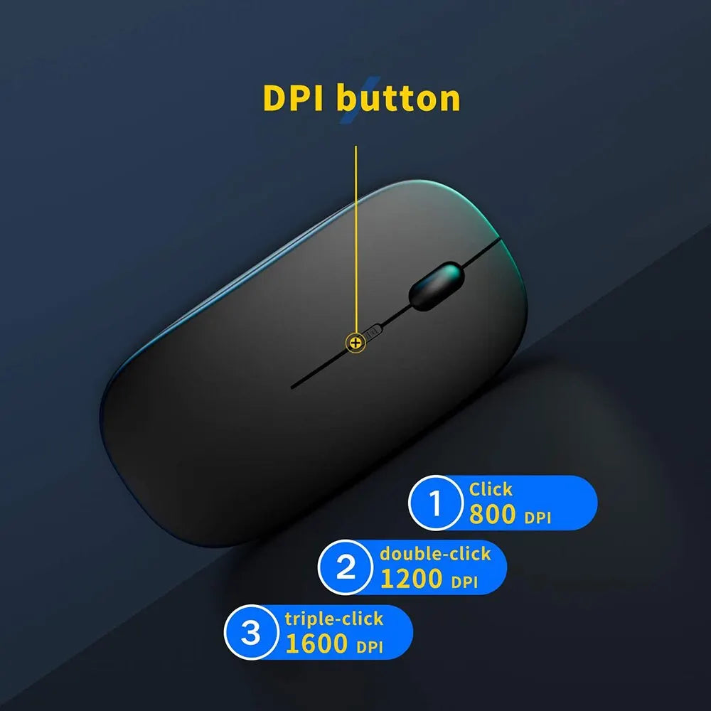 Wireless gaming mouse, quiet and magical, suitable for laptops and tablets, with battery powered and rechargeable versions