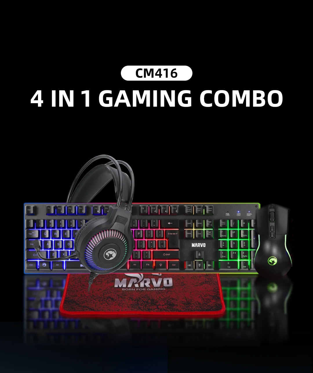 Gaming Keyboard And Mouse It Contains Keyboard+Mouse+Headphone And Mouse Pad Set, RGB,Game Wired Keyboard And Mouse Sets