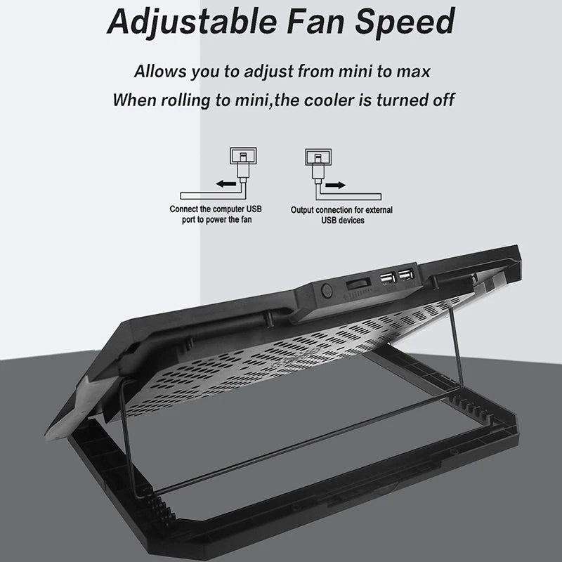 Gaming Laptop Cooling Pad with Powerful Cooler Fans,RGB Lighting and Phone Holder for 15-19 inch Laptops Stand