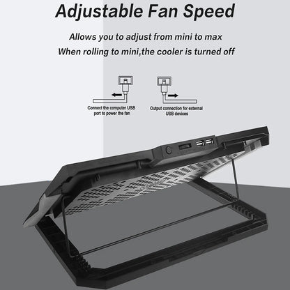 Gaming Laptop Cooling Pad with Powerful Cooler Fans,RGB Lighting and Phone Holder for 15-19 inch Laptops Stand
