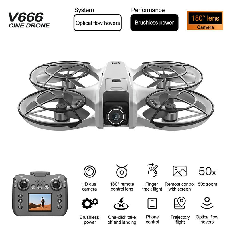 XIAOMI V666 Mini Drone 8K Professional WIFI 5G Drone Obstacle Avoidance Brushless Altitude Headless Mode RC Quadcopter Toys 2025