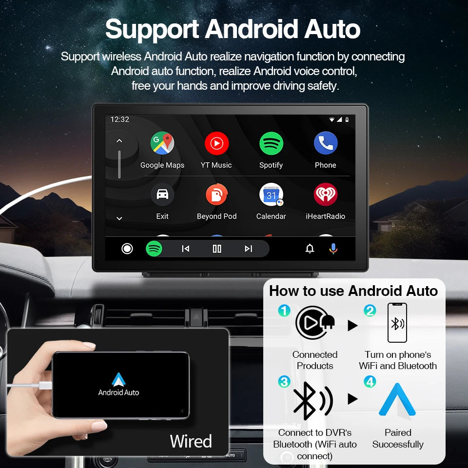 9 inch Car Radio Multimedia Video Player CarPlay Android Auto IPS Touch Screen AUX Input Bluetooth MirrorLink Universal