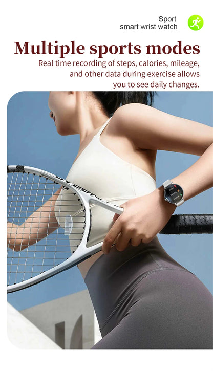 LIGE 2025 New Smart Watch Women 1.43" AMOLED HD Screen Heart Rate Sport Fitness Bluetooth Call Ladies Smartwatch For Android IOS