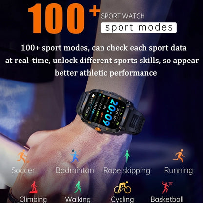 3ATM Waterproof Smartwatch Men 1.96 Inch HD Screen GPS Sports Fitness Tracker Health Monitoring Bluetooth Call Sport Smart Watch
