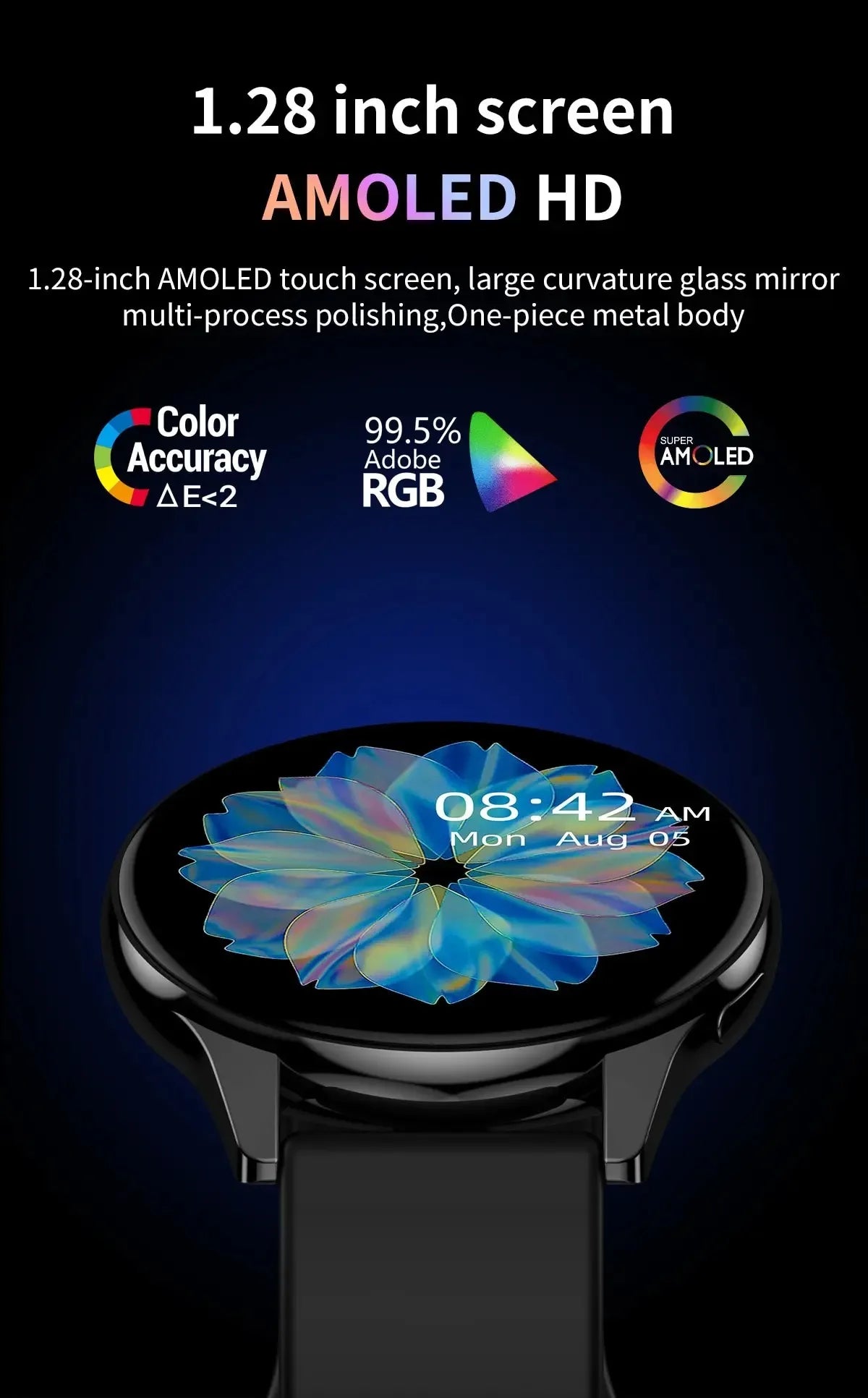 New Smartwatch 2025 Round AMOLED  relojes para hombres  Bluetooth Wireless Smart Watches For Man Woman Custom Watch Faces Watch